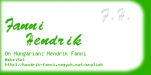 fanni hendrik business card